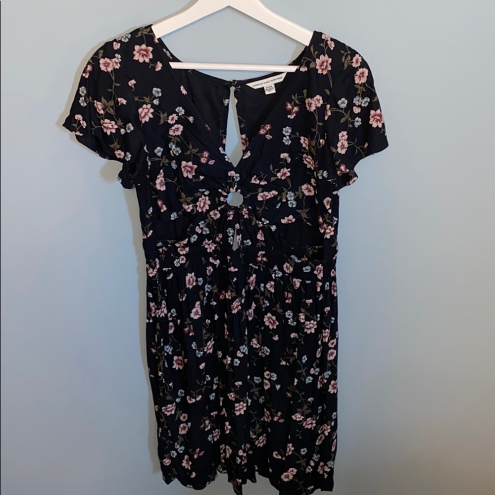 Floral dress with cutouts